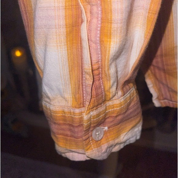 Universal Thread goods co. Orange Cream Plaid button down top  EUC Size XXL - Picture 4 of 8